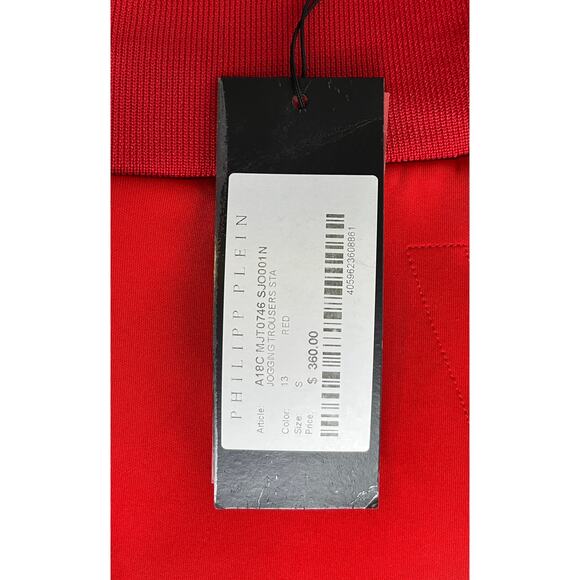 1-93 PLEIN SPORT Men's Jogging Trousers Red Small - Picture 12 of 13